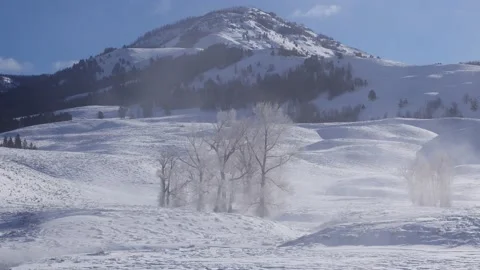 Snowy Yellowstone Landscape Stock-Footage 202068188