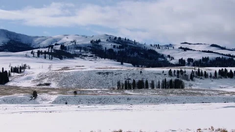 Snowy Yellowstone Landscape Stock-Footage 202069008