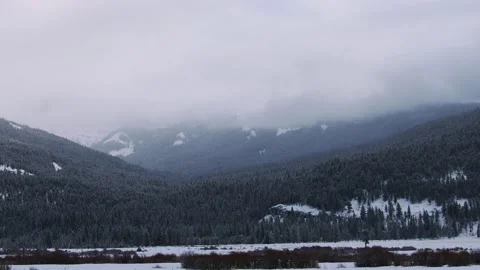 Snowy Yellowstone Landscape Stock-Footage 202092644