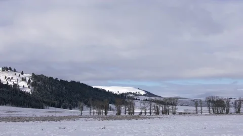 Snowy Yellowstone Landscape Stock-Footage 202093495