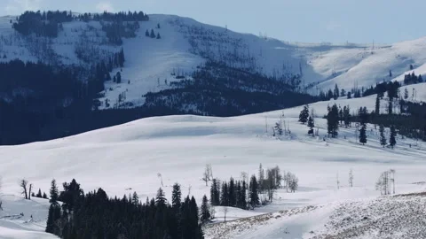 Snowy Yellowstone Landscape Stock-Footage 202095809
