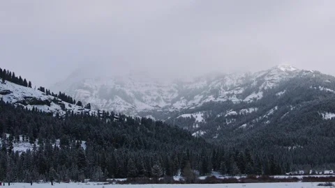 Snowy Yellowstone Landscape Stock-Footage 202105802