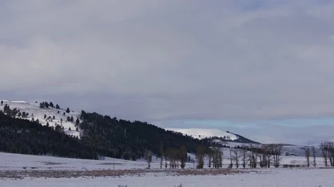 Snowy Yellowstone Landscape Stock-Footage 202109841