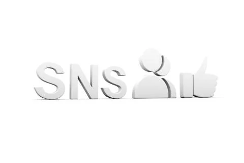 SNS concept white background 3d render illustration Stock Illustration
