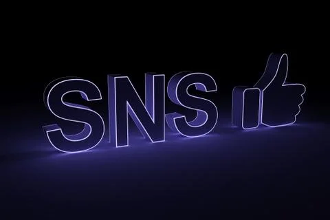 SNS self illumination concept background 3D illustration Stock Illustration