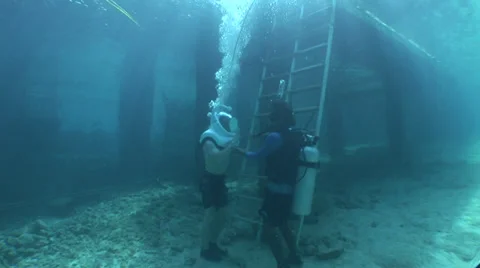 Snuba and Scuba Divers Stock Footage 36371766