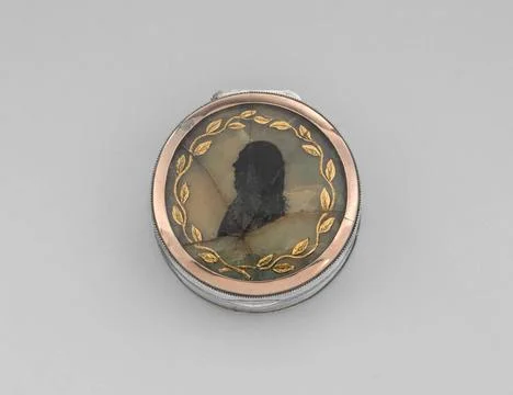 Snuff box or patch box. Maker: M. R., AmericanMaker, possibly by: Moses Ru... Stock Photos