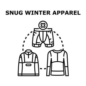 Snug winter apparel concept vector icon illustration Stock Illustration