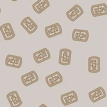 Snus nicotine pouch line vector seamless pattern Stock Illustration
