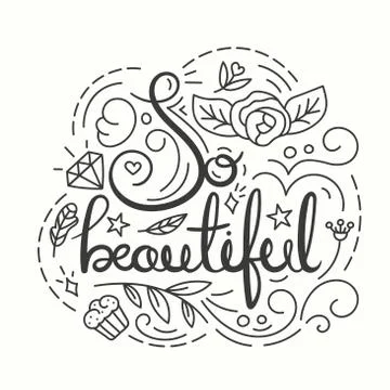 So Beautiful Typography Design Stock Illustration