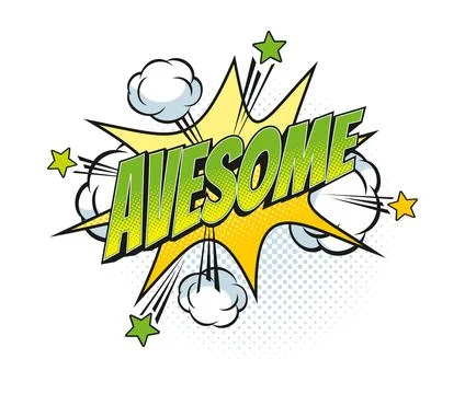 So hot, awesome comic effect speech bubble イラスト素材