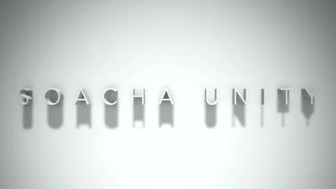Soacha unity 3D title animation white text on a white background Stock Footage 299377033