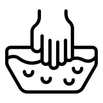 Soak nails icon outline vector. Manicure procedure Stock Illustration