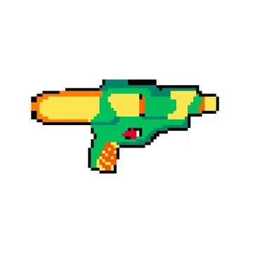 Soak water gun toy pixel art vector illustration Stock Illustration