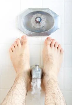 Soaking in the bathtub. Stock Photos