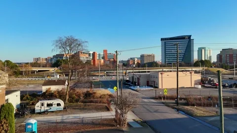 Soaks the Landscape - Norfolk, VA Stock Footage 336388840