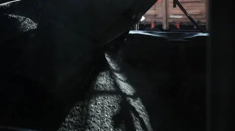 Сoal loading in the rail car Stock Footage 47072976