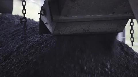 Сoal loading in the rail wagon Stock Footage 47590634