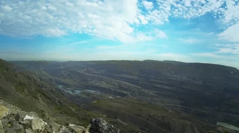 Сoal mine timelaps Sky cloud shadow Video stock 43053058