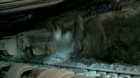 Сoal mining machine work Stock Footage 68163891