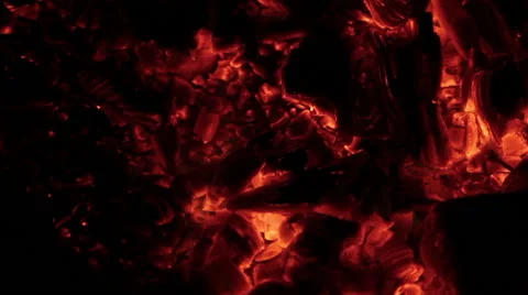 Сoals burning in a fire Stock Footage 61191322