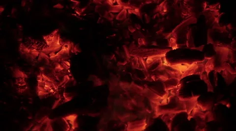 Сoals burning in a fire Stock Footage 61191363
