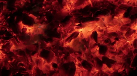 Сoals burning in a fire Stock Footage 61191372