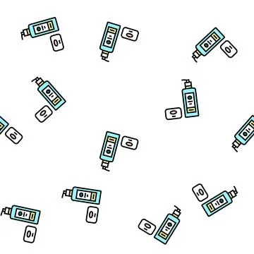 Soap and hand cleanser packaging vector seamless pattern Stock Illustration
