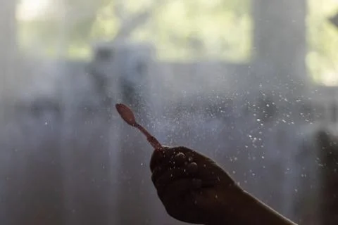 Soap balloon splash hand Stock Photos