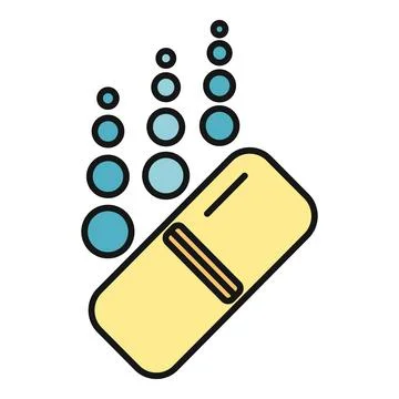 Soap bar creating bubbles for hygiene and cleaning Stock Illustration