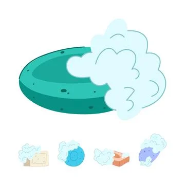 Soap bar creating lather for cleaning and hygiene Stock Illustration