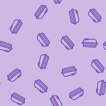 Soap bar hygiene line vector seamless pattern イラスト素材