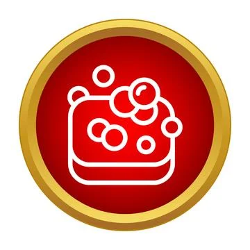 Soap bar icon with bubbles for hygiene concept 스톡 일러스트