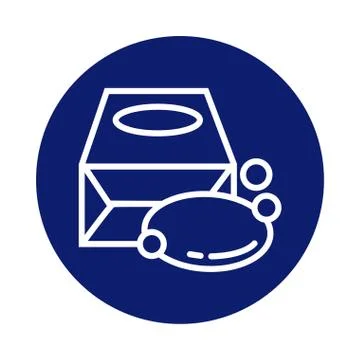 Soap bar in packing box block style icon Stock-Illustration