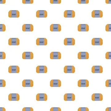 Soap bar product repeating pattern on white background Stock Illustration