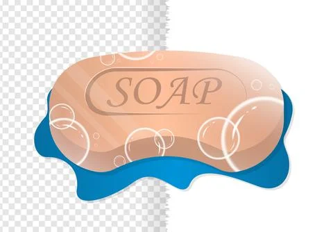 Soap bar with water bubbles texture gradient color vector illustration 스톡 일러스트