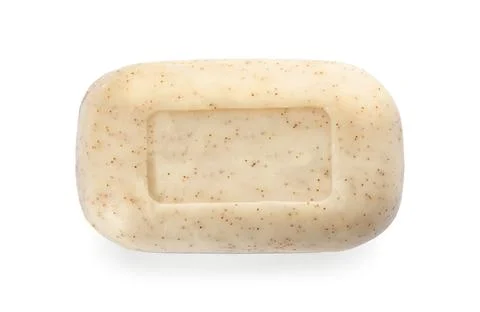 Soap bar on white background, top view Foto stock