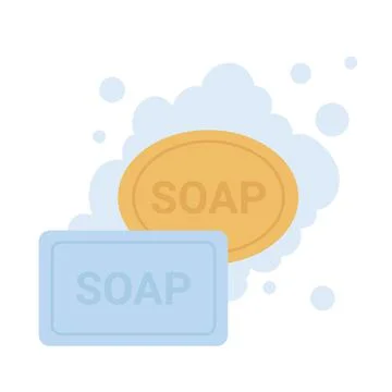 Soap bars with bubbles Illustration