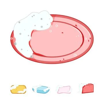 Soap bars with foam and bubbles for hygiene Stock Illustration