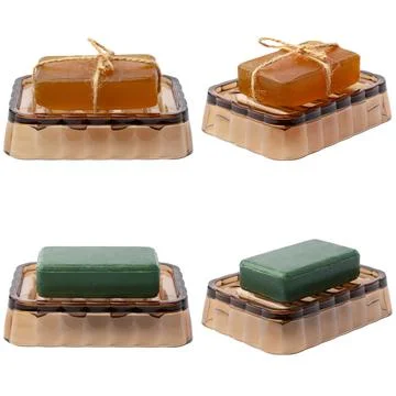 Soap bars isolated on the white background Foto stock