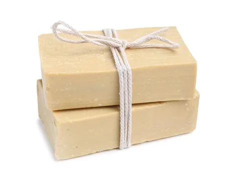 Soap bars isolated on white. Personal hygiene product Stockfoto's