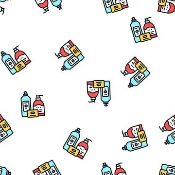 Soap bath chemical liquid vector seamless pattern 스톡 일러스트