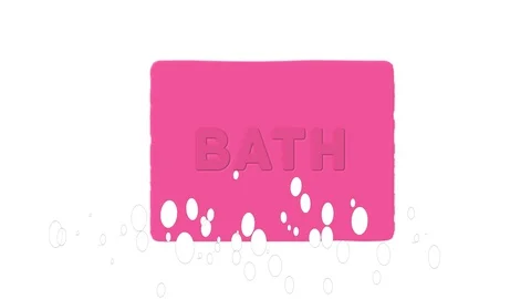 Soap Bath Word Animation Video stock 128935087