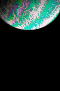 Soap bubble. Abstract galaxy background with globe planet earth in universe s Stock Photos