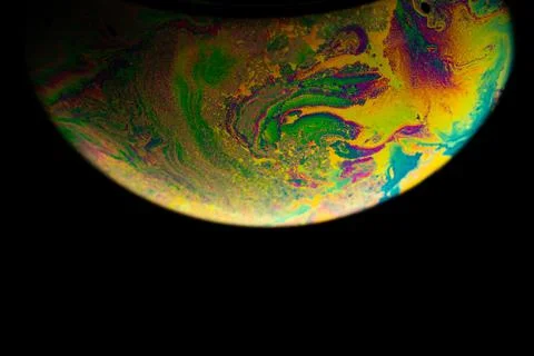 Soap bubble. Abstract galaxy background with globe planet earth in universe s Stock Photos