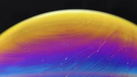 Soap Bubble Ball on black background Stock Footage 161252576