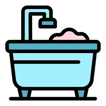 Soap bubble bath icon color outline vector Stock Illustration