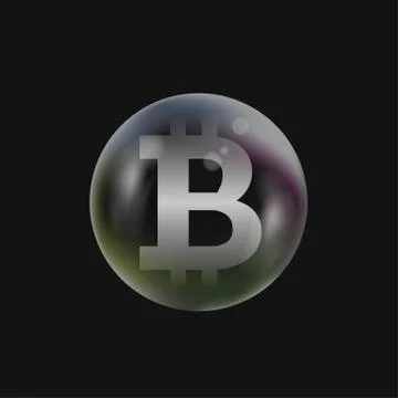 Soap bubble with Bitcoin sign Illustrazione stock