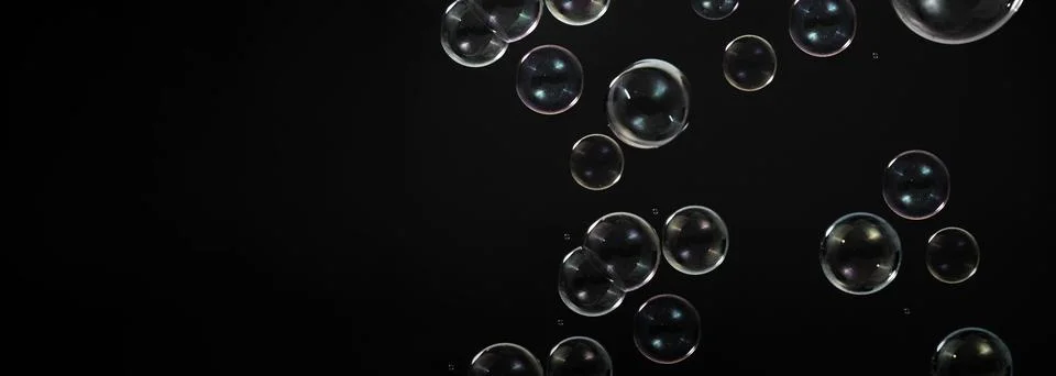 Soap bubble drop or Shampoo bubbles floating like flying in the air Stock Photos