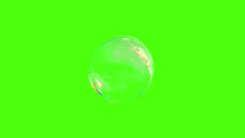 Soap bubble floating against a green background Video stock 341745476